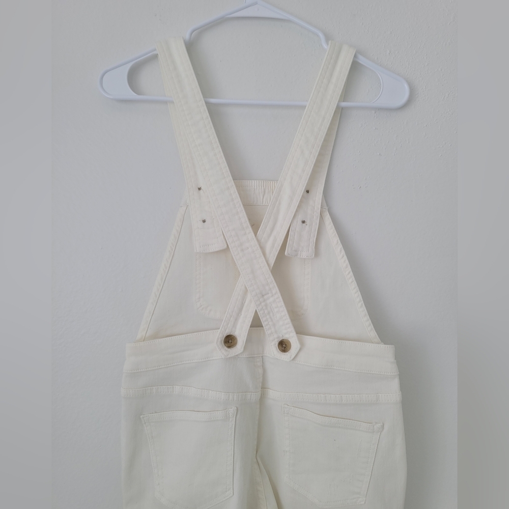 Pilcro and the Letterpress By Anthropologie Off White Jeans Overalls Size 26 - Picture 7 of 11